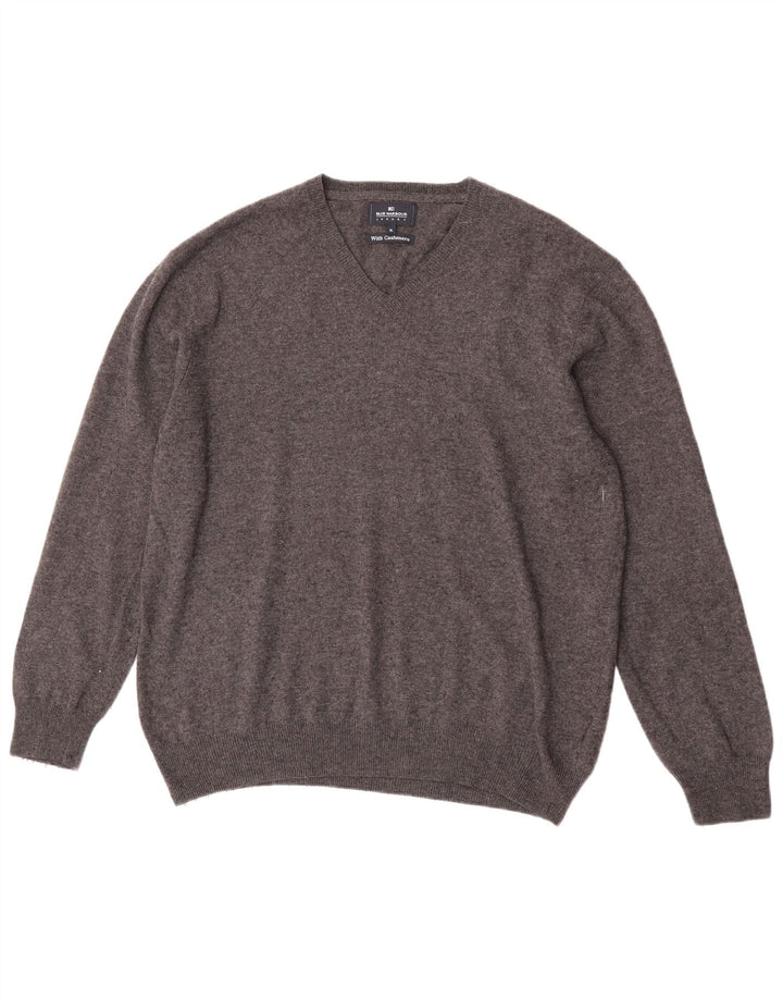 Ανδρικό πουλόβερ Marks & Spencer Blue Harbor με V-Neck Jumper XL Γκρι μαλλί