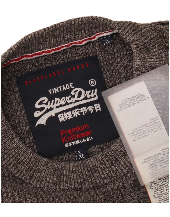 Ανδρικό πουλόβερ Superdry Crew Neck Jumper 2XL Γκρι βαμβακερό