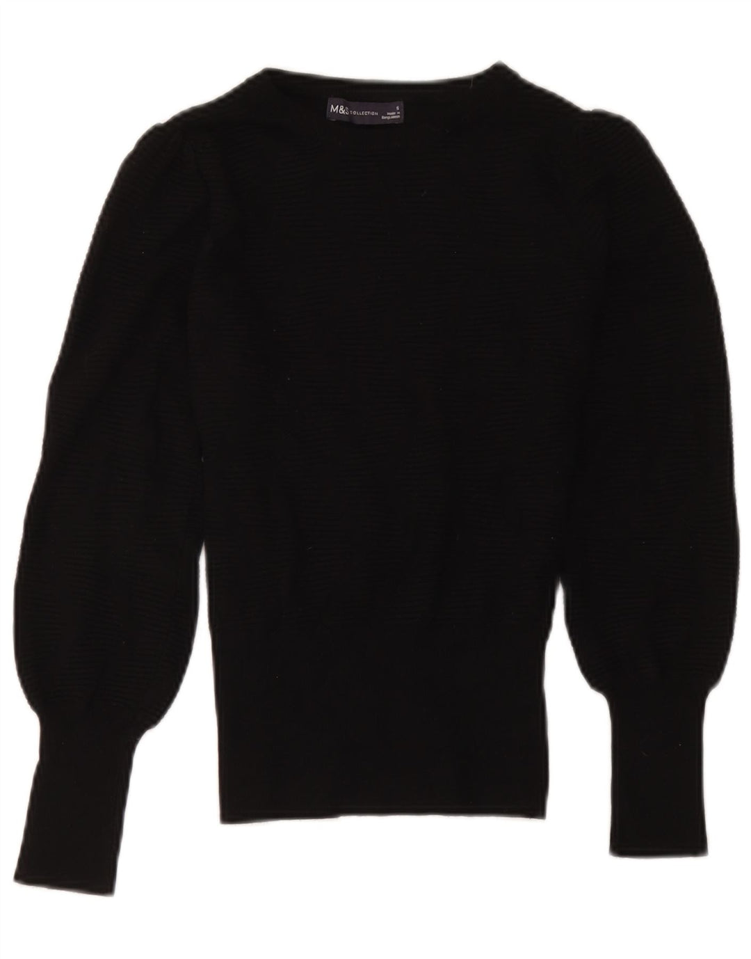 Marks & Spencer Γυναικείο πουλόβερ με λαιμόκοψη UK 10 Small Black Classic