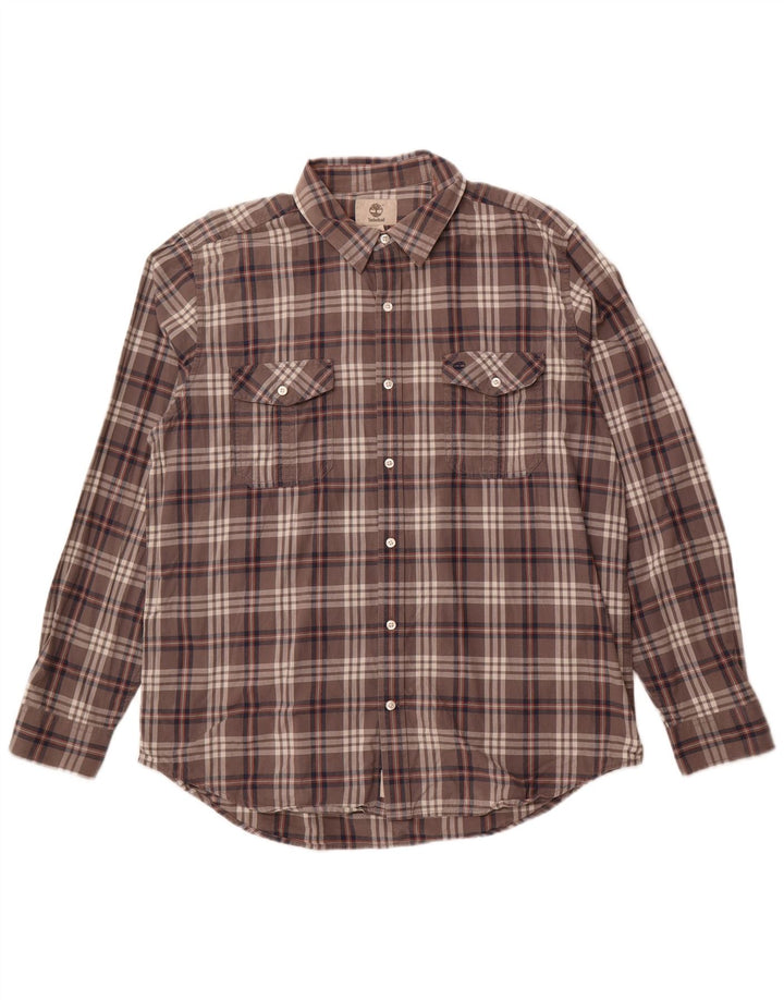 TIMBERLAND Ανδρικό πουκάμισο κανονικής εφαρμογής XL γκρι βαμβακερό