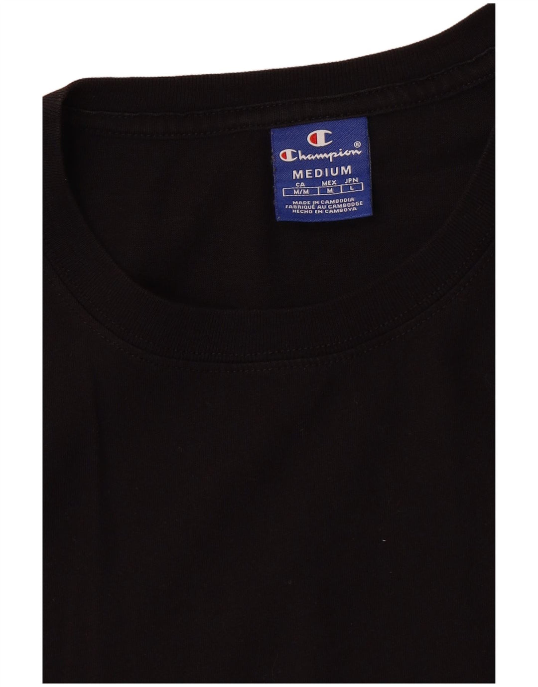 CHAMPION Γυναικείο Crop Graphic T-Shirt Top UK 14 Medium Black