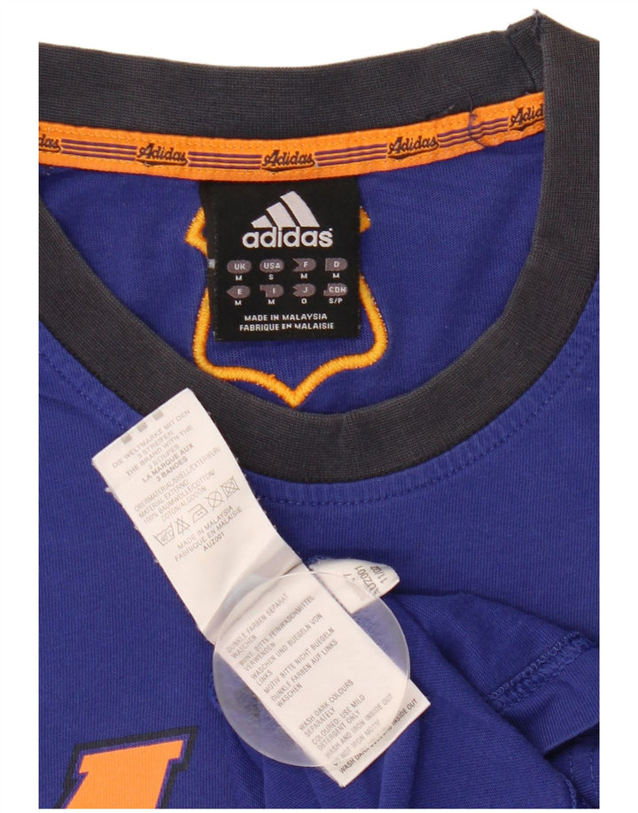 Ανδρικό γραφικό T-Shirt Adidas Top από μεσαίο μπλε βαμβακερό