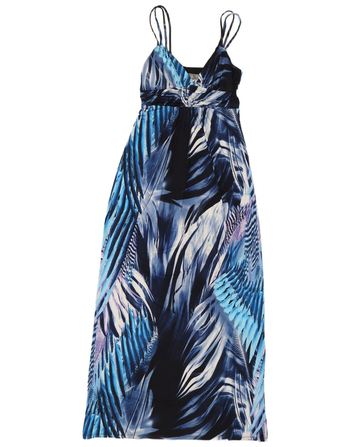 Lipsy Γυναικείο Αμάνικο Maxi Φόρεμα UK 10 Small Blue Floral