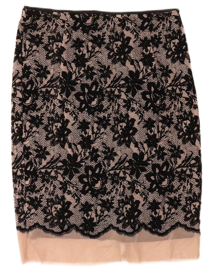 Zara Γυναικεία Midi Φούστα XS W30 Μαύρο Floral Πολυεστέρας