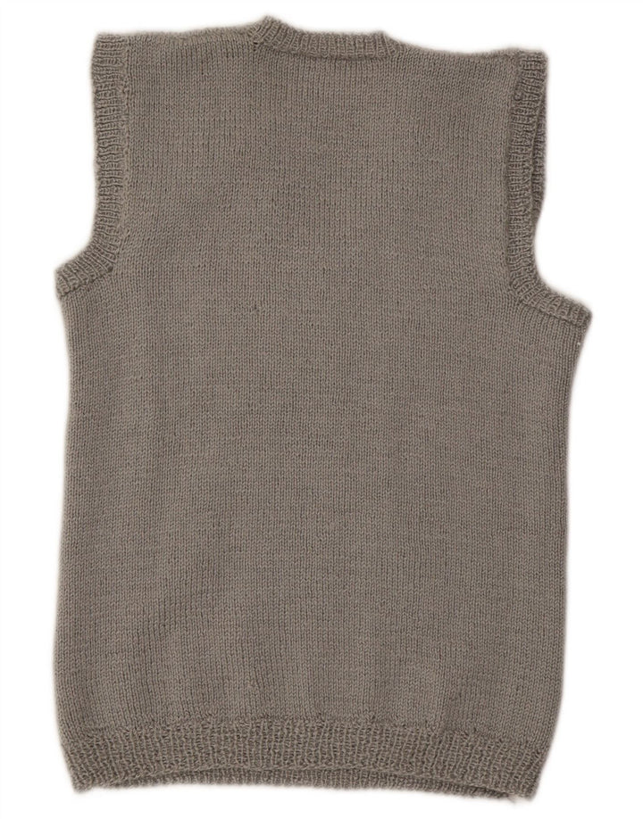 Vintage γυναικείο γιλέκο Tank Top UK 14 Medium Grey