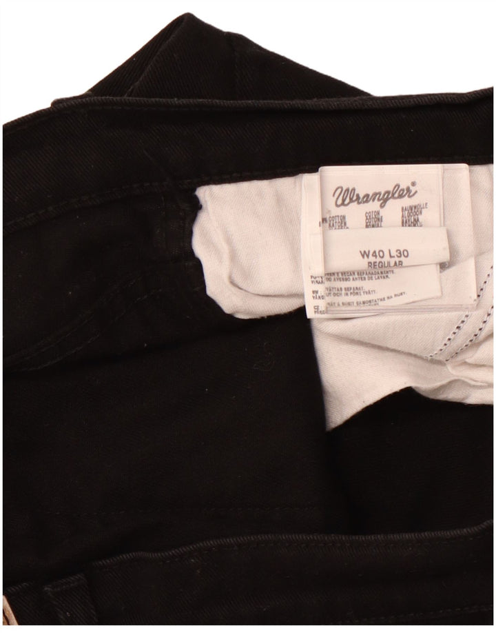 Ανδρικό τζιν Wrangler Regular Fit Cropped W40 L26 μαύρο βαμβακερό