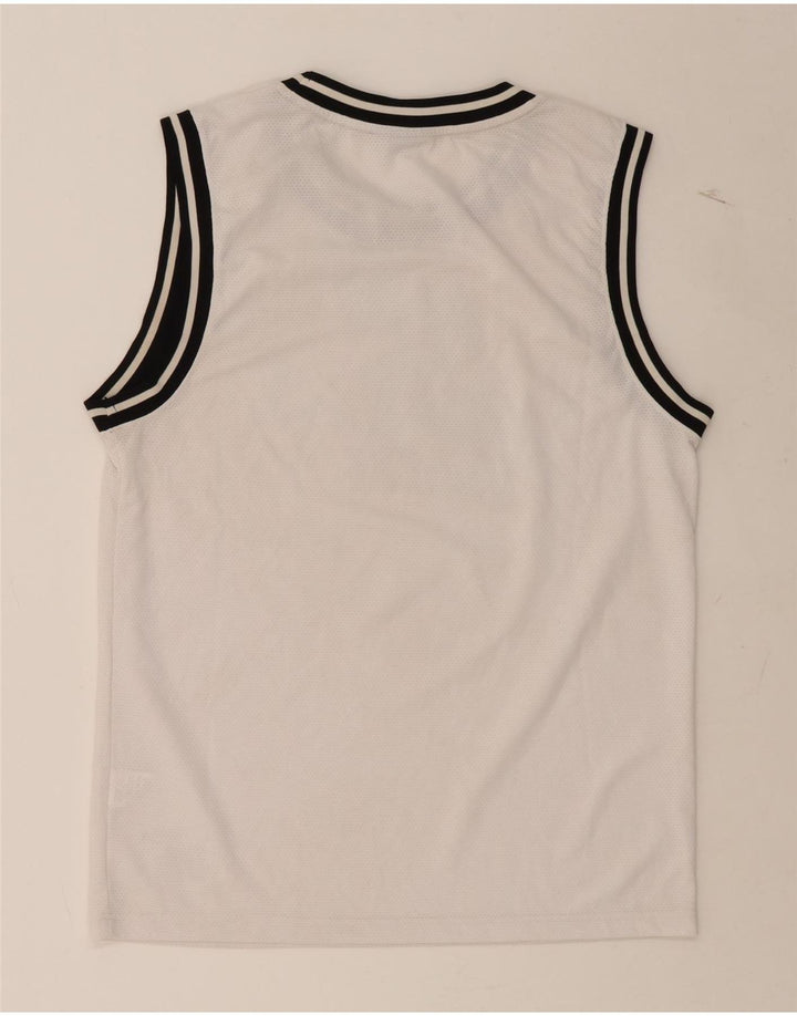 STARTER Mens Graphic Vest Top Small White Polyester Vintage Starter and Second-Hand Starter from Messina Hembry 