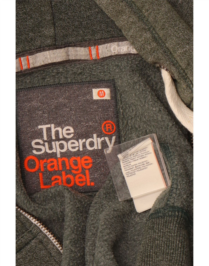 Ανδρικό πουλόβερ με κουκούλα με φερμουάρ SUPERDRY Μεσαίο βαμβακερό χακί