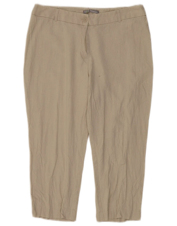 Marks & Spencer Γυναικείο ίσιο παντελόνι Capri UK 12 Medium W30 L20 Beige