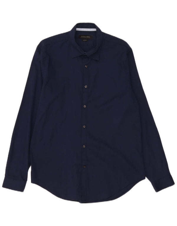 Ανδρικό πουκάμισο Zara Slim Fit XL Navy Blue