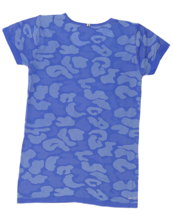 Γυναικείο μπλουζάκι NIKE Dri Fit Top 10 Small Blue Camouflage