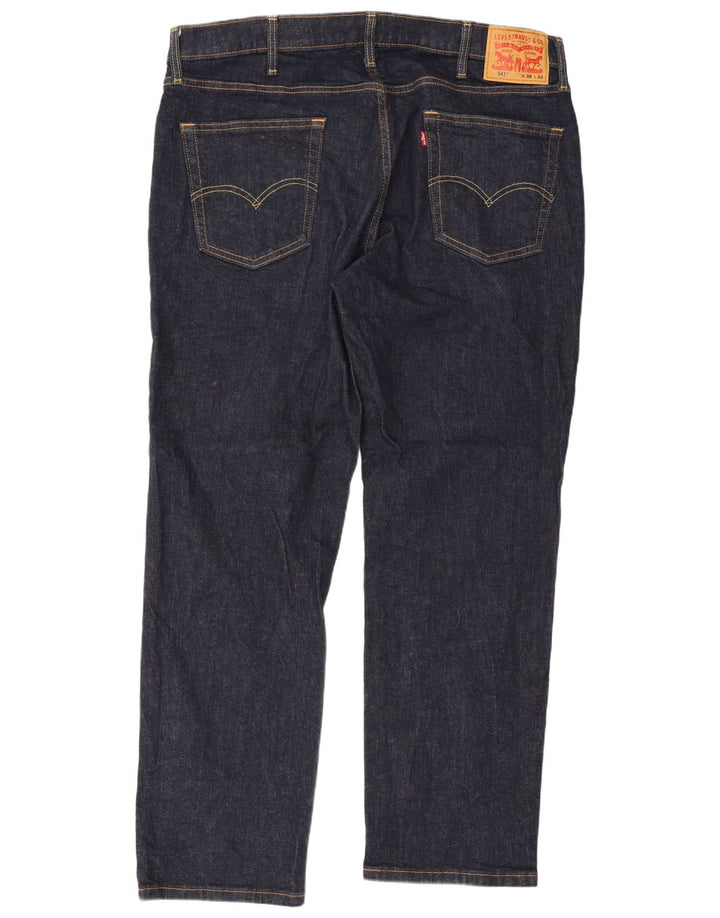 Levi's Mens 541 Straight Jeans W38 L32 Navy Blue Cotton