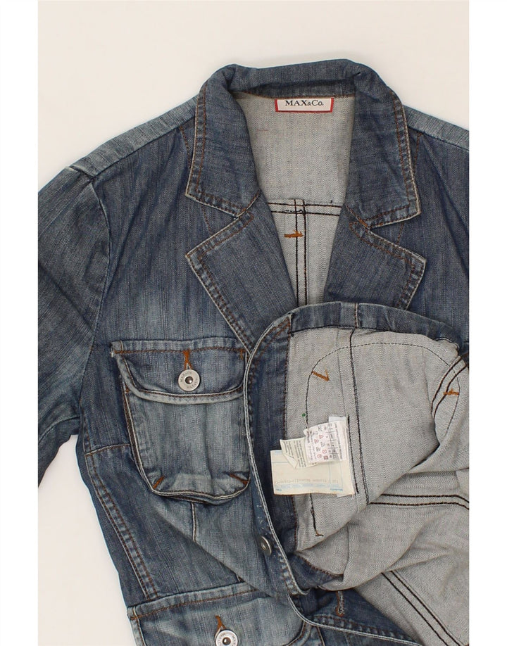 MAX & CO. Womens Denim Jacket UK 10 Small Navy Blue Cotton Vintage Max & Co. and Second-Hand Max & Co. from Messina Hembry 