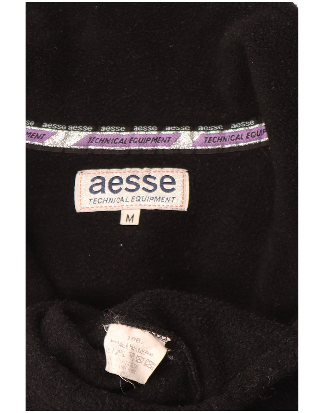 Aesse Ανδρικό φερμουάρ Fleece Jumper Μεσαίο Μαύρο Πολυεστέρας