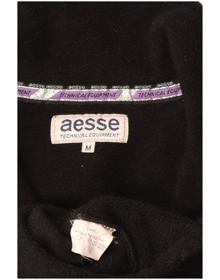 Aesse Ανδρικό φερμουάρ Fleece Jumper Μεσαίο Μαύρο Πολυεστέρας