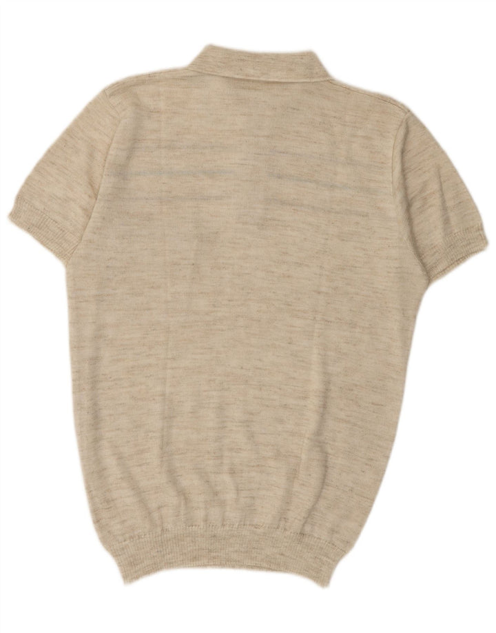 Vintage Ανδρικό Πόλο Μπλουζάκι Μεσαίο Μπεζ ριγέ
