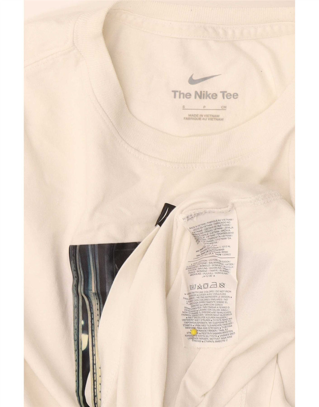 Ανδρικό γραφικό μπλουζάκι Nike, μικρό λευκό βαμβακερό