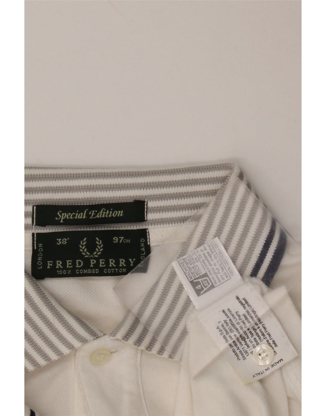 FRED PERRY Ανδρικό πουκάμισο Polo Special Edition Μικρό λευκό βαμβακερό