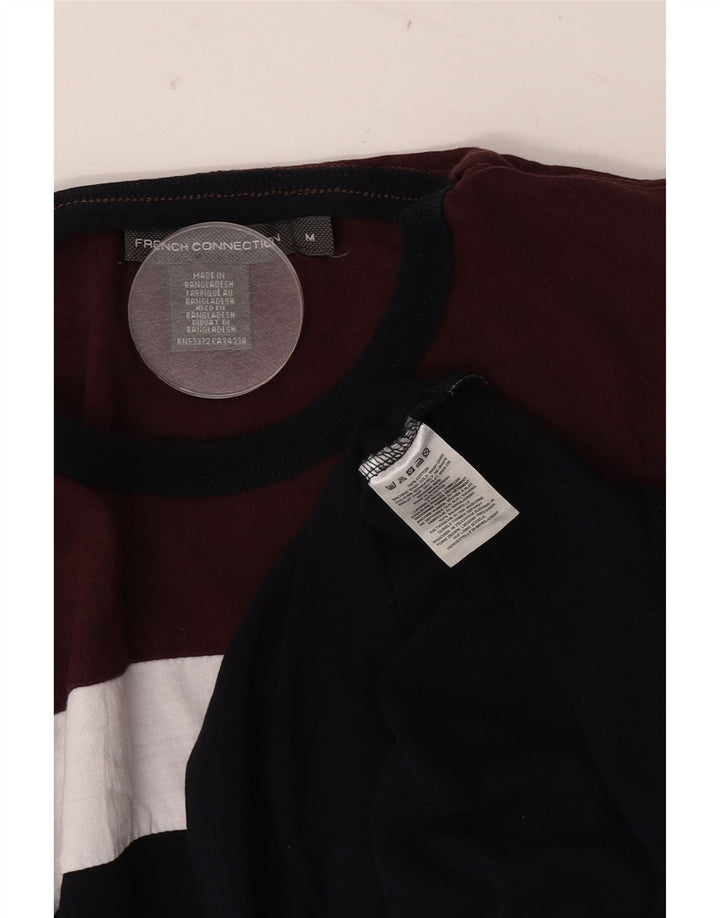 Ανδρικό T-Shirt French Connection Top Medium Burgundy Colorblock Βαμβακερό
