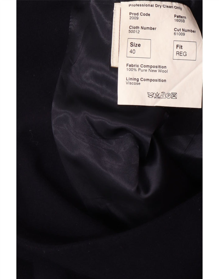 CROMBIE Ανδρικό Πανωφόρι UK 40 Large Navy Blue New Wool Classic