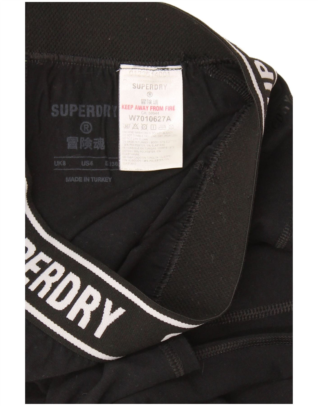 Γυναικείο γραφικό κολάν SUPERDRY UK 8 Μικρό μαύρο βαμβακερό