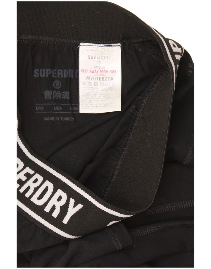 Γυναικείο γραφικό κολάν SUPERDRY UK 8 Μικρό μαύρο βαμβακερό