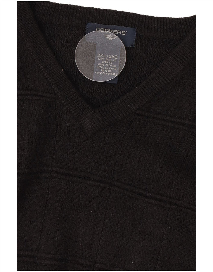 Dockers Ανδρικό πουλόβερ με λαιμόκοψη 2XL μαύρο ακρυλικό