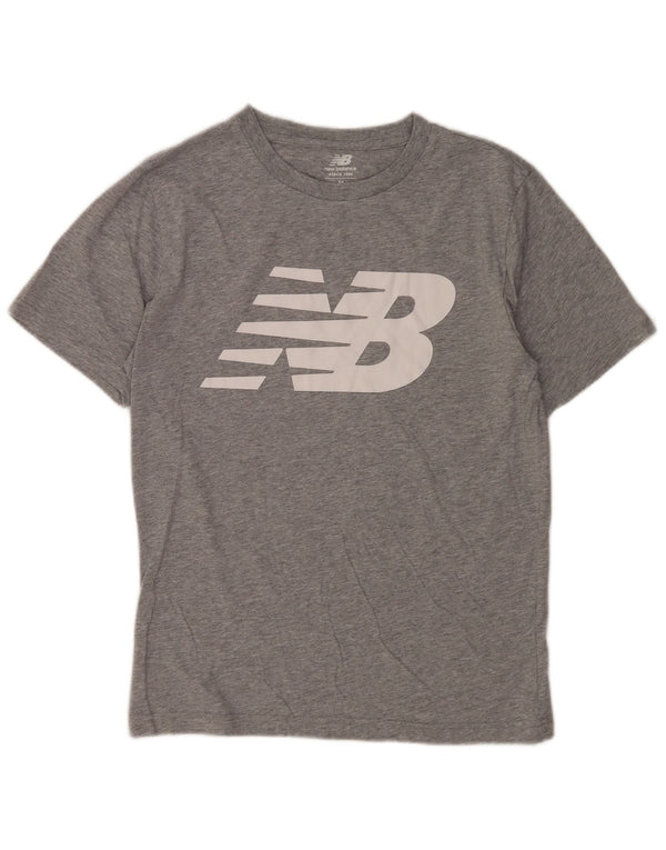 Ανδρικό γραφικό μπλουζάκι New Balance Top Medium Grey Flecked