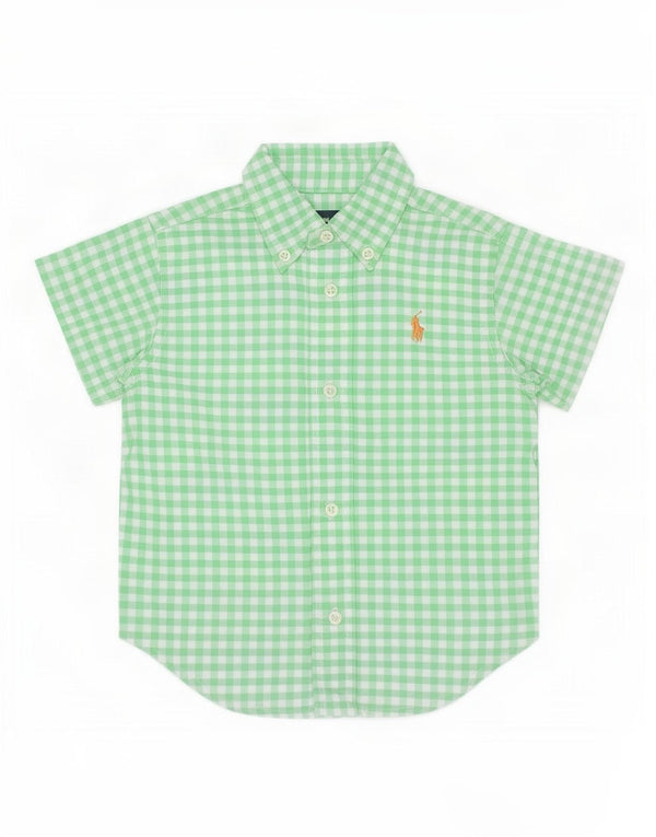 Ralph Lauren Baby Boys κοντομάνικο μπλουζάκι πόλο 9-12 μηνών Green Gingham