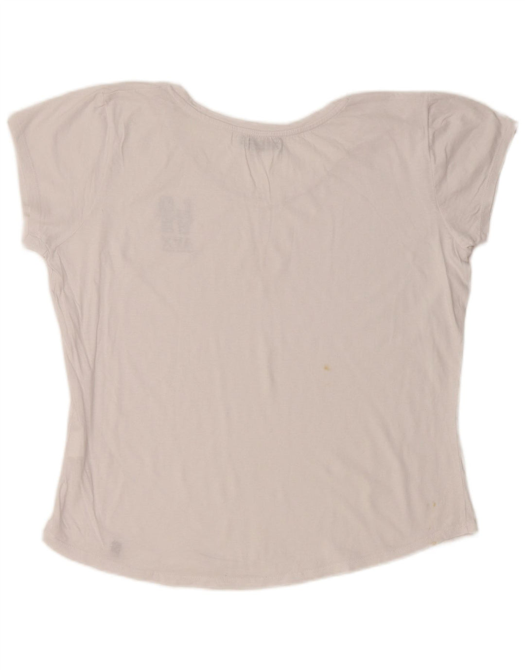 Γυναικείο γραφικό μπλουζάκι AVIREX Crop Top UK 22 2XL Λευκό βαμβακερό