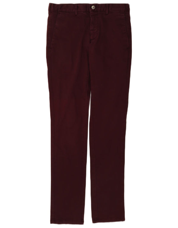 Ανδρικό Skinny Chino Παντελόνι Zara EU 36 XS W29 L32 Βουργουνδίας