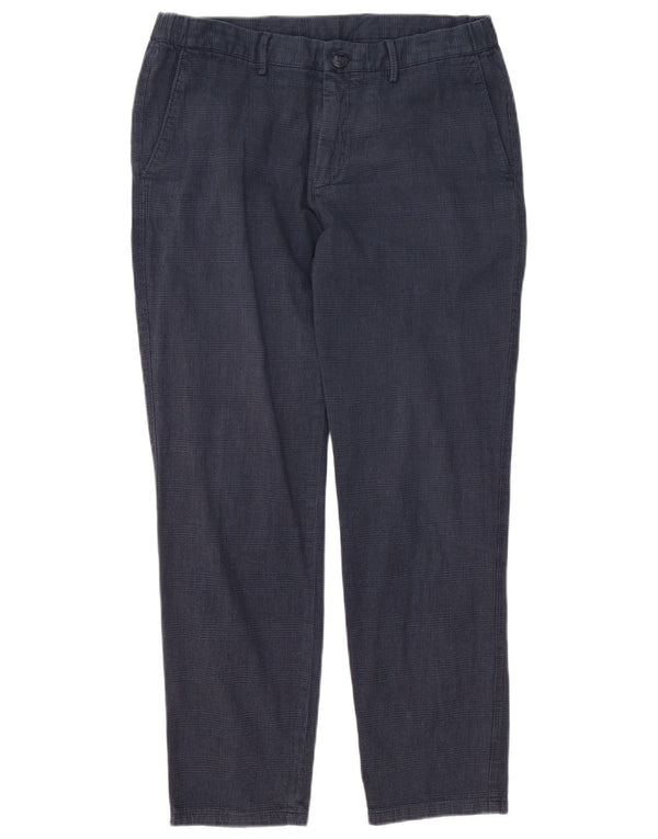 Ανδρικό λεπτό παντελόνι Chino Massimo Dutti EU 42 Large W32 L28 Navy Blue Check