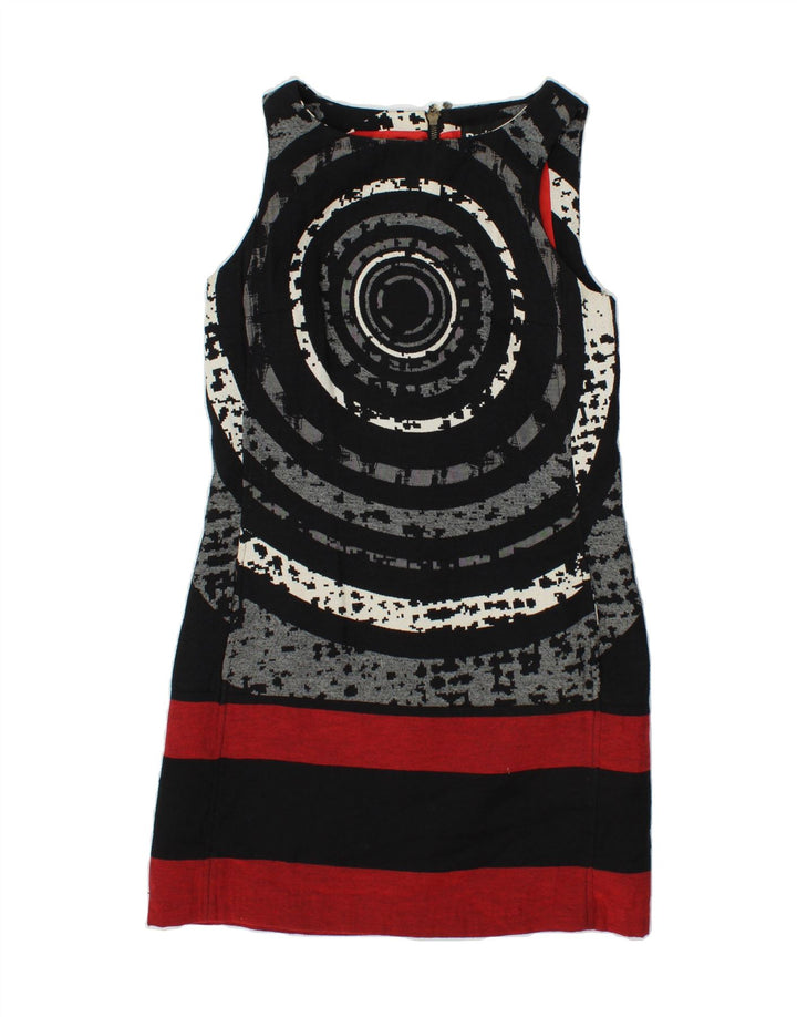 DESIGUAL Womens Sleeveless Sheath Dress EU 38 Medium Black Colourblock Vintage Desigual and Second-Hand Desigual from Messina Hembry 