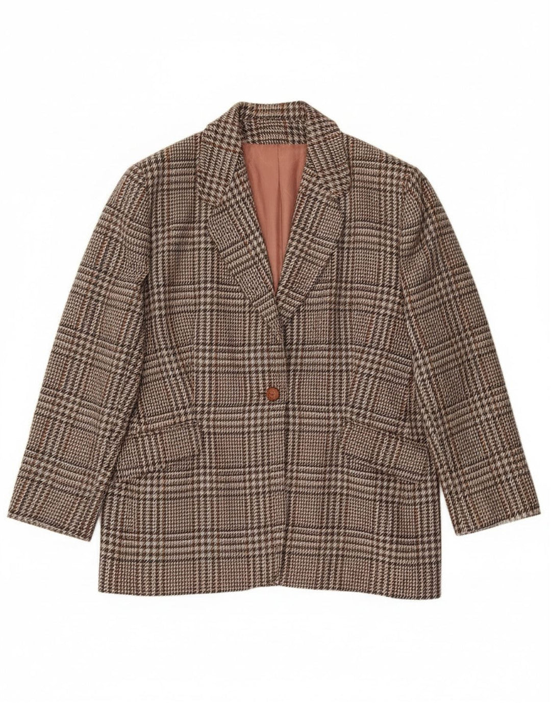 Vintage γυναικείο μπουφάν σακάκι UK 20 2XL Καφέ μαλλί