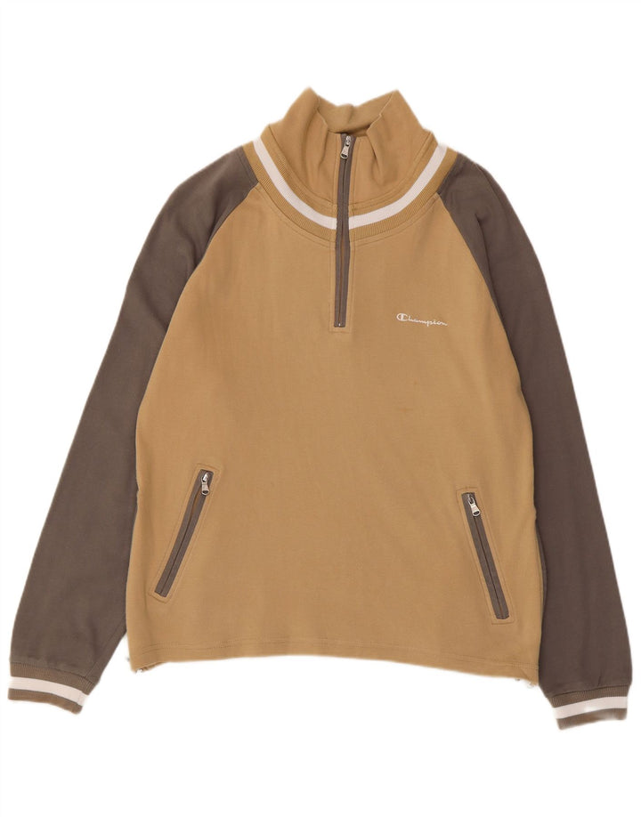 Champion γυναικεία φούτερ με φερμουάρ Jumper UK 14 Medium Beige Colourblock