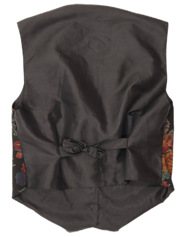 Vintage γυναικείο γιλέκο UK 16 Large Black Floral