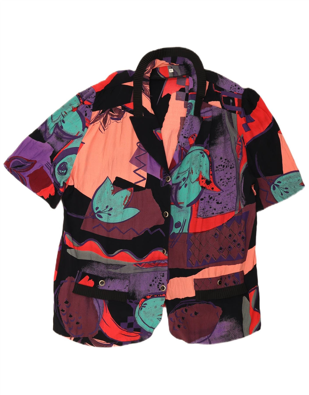 Vintage Γυναικείο Abstract Pattern Μπουφάν Blazer IT 52 2XL Πολύχρωμο