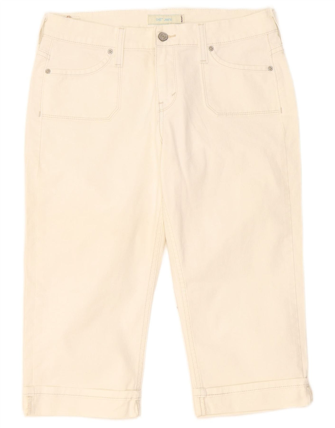 Γυναικείο τζιν βερμούδα Levi's US 8 Medium W32 Λευκό βαμβακερό