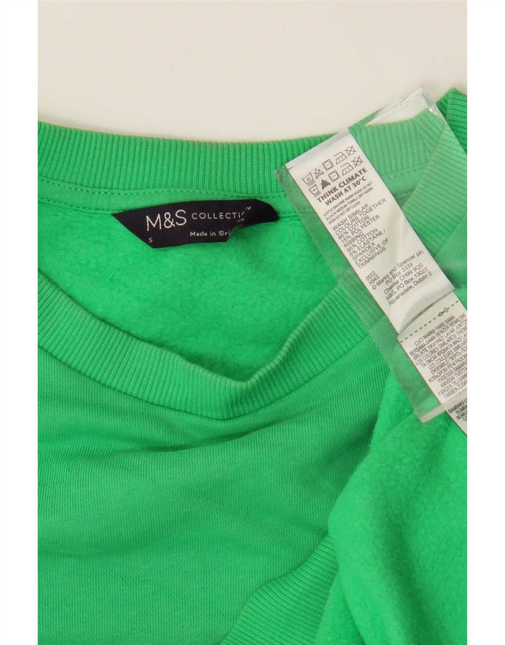Marks & Spencer Γυναικεία φούτερ μεγάλου μεγέθους Jumper UK 10 Μικρό πράσινο βαμβακερό