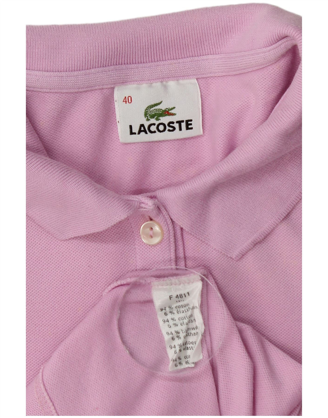 Γυναικείο μακρυμάνικο μπλουζάκι πόλο Lacoste Μέγεθος 40 Μεσαίο ροζ βαμβακερό