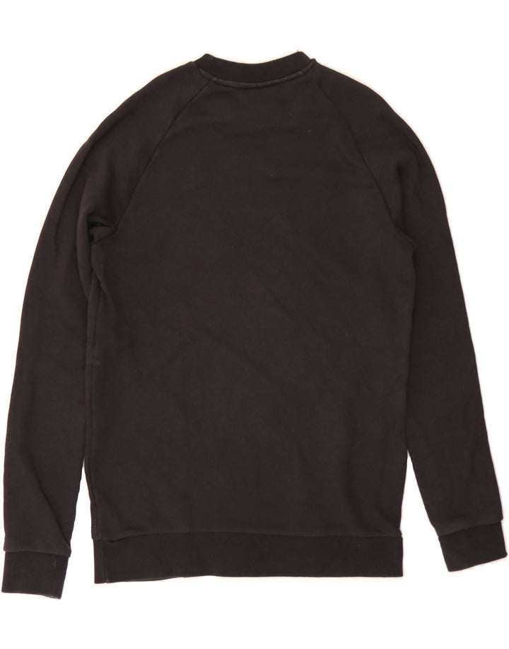 ADIDAS Mens Graphic Sweatshirt Jumper Small Black Cotton Vintage Adidas and Second-Hand Adidas from Messina Hembry 