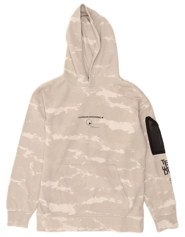 Zara Boys Graphic Hoodie Jumper 11-12 Years Grey Camouflage Cotton