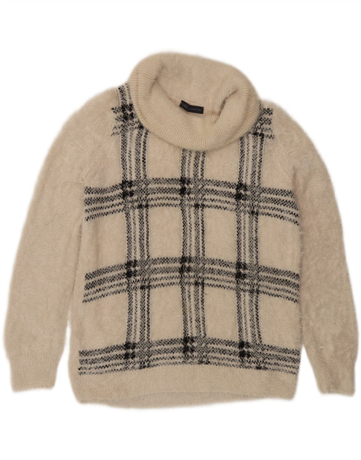 Marks & Spencer Γυναικείο πουλόβερ με ρολό λαιμόκοψη UK 16 Large Beige Check