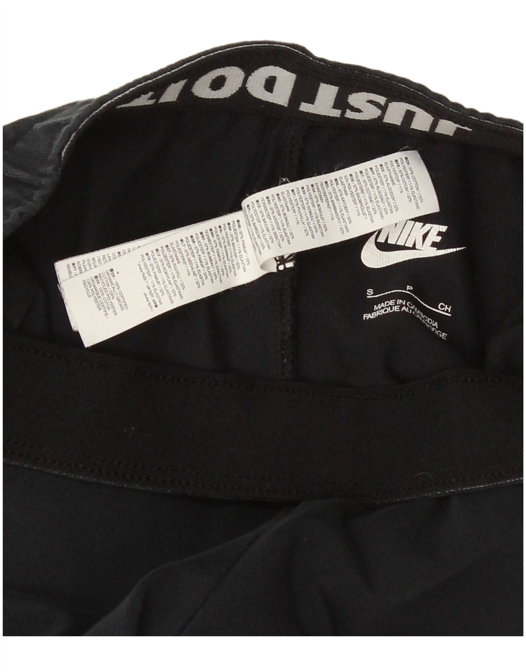 Γυναικεία γραφικά κολάν Nike UK 10 μικρά βαμβακερά μαύρα