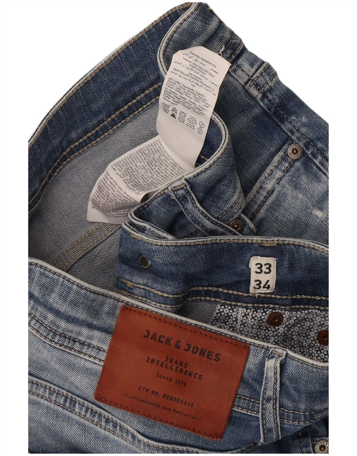 Ανδρικό Jack & Jones Distressed Slim Jeans W33 L34 Μπλε βαμβακερό