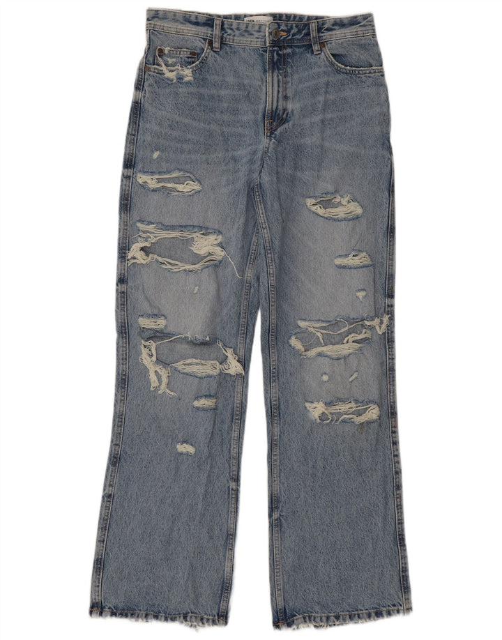 Zara Womens Distressed Bootcut Jeans EU 36 XS W26 L32 Blue