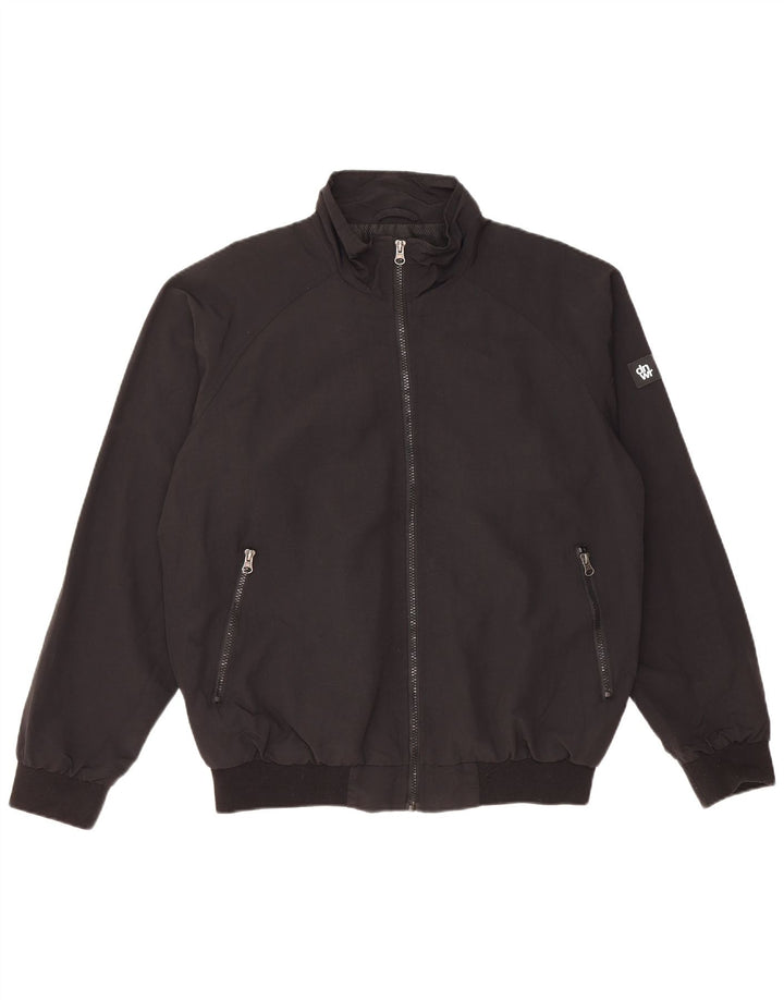 Zara Ανδρικό Bomber Jacket UK 38 Medium Black Polyamide