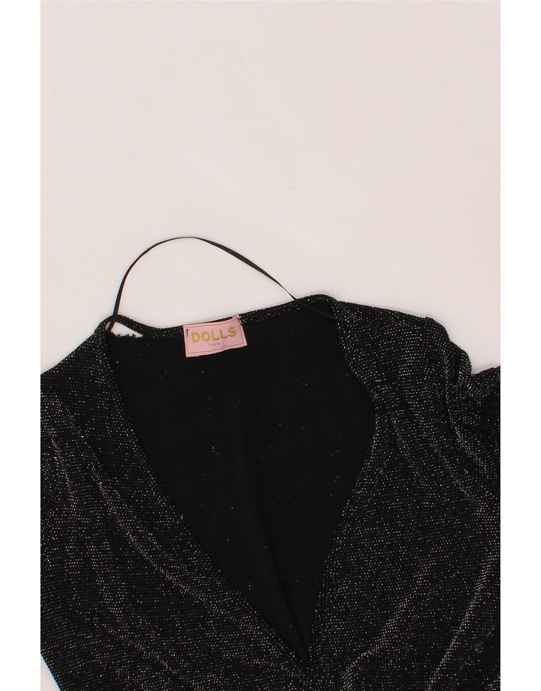 VINTAGE Womens Long Sleeve Playsuit UK 4 XS  Black Polyester Vintage Vintage and Second-Hand Vintage from Messina Hembry 