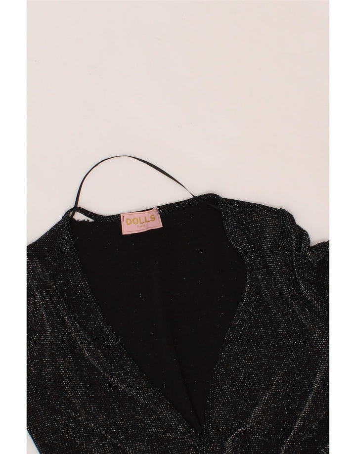VINTAGE Womens Long Sleeve Playsuit UK 4 XS  Black Polyester Vintage Vintage and Second-Hand Vintage from Messina Hembry 