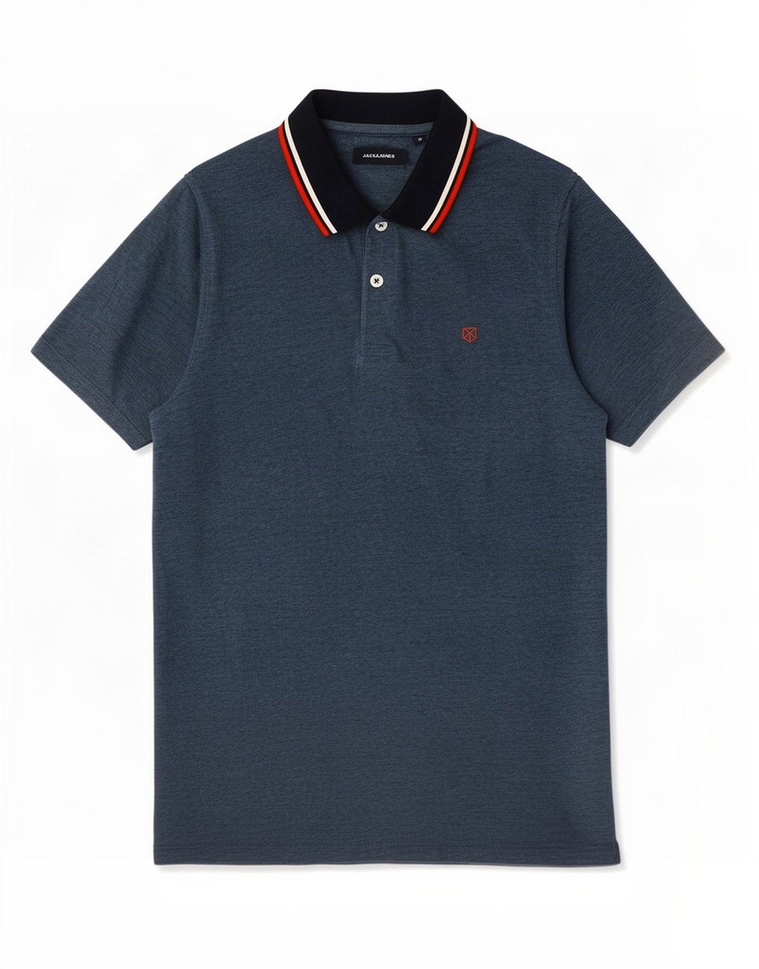 Ανδρικό μπλουζάκι πόλο Jack & Jones από μεσαίο μπλε βαμβακερό